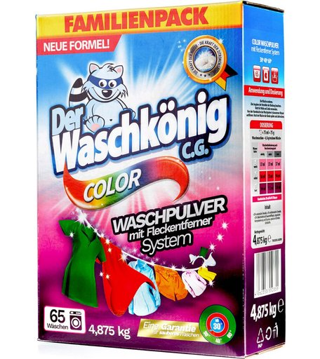 Порошок DER WASCHKONIG для цветного белья Der Waschkonig Color, 4.875 кг