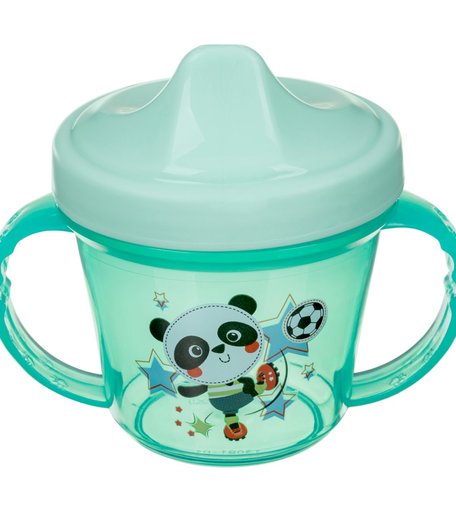 Поильник Пластишка с ручками и декором, для новорожденных