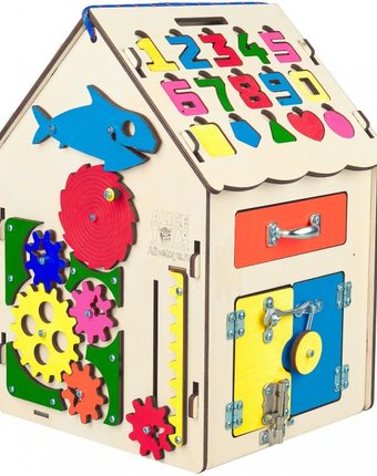 Миниатюра фотографии Деревянная игрушка alicetoys бизиборд домик модель 2