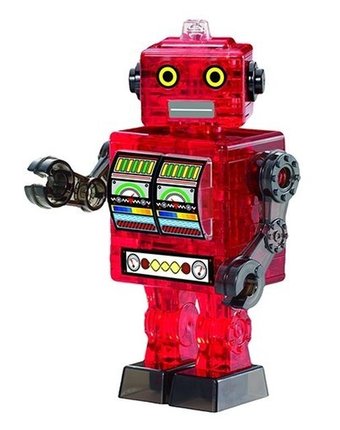 Миниатюра фотографии Головоломка crystal puzzle робот красный цвет: красный