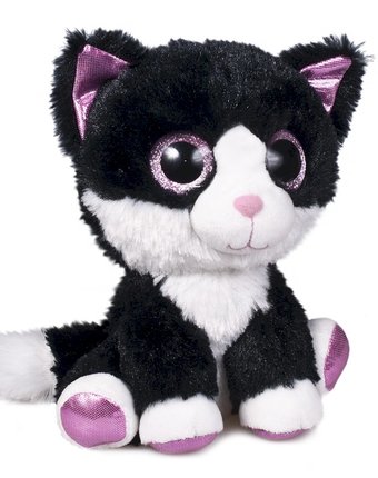 Мягкая игрушка Fancy Глазастик котик 15 см цвет: черный+белый