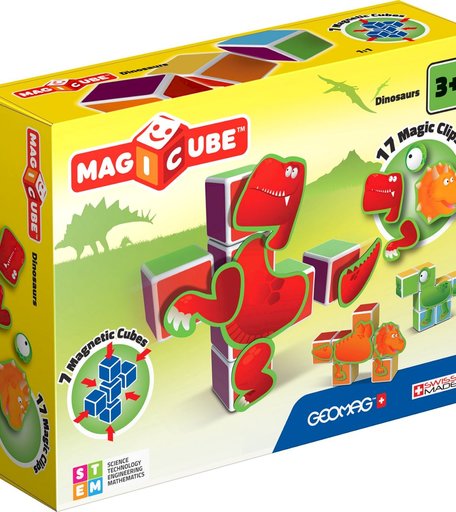 Магнитный конструктор Geomag MagiCube Динозавры, 24 детали