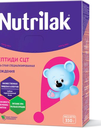 Молочная смесь Nutrilak Пептиди СЦТ 1 0-12 месяцев, 350 г