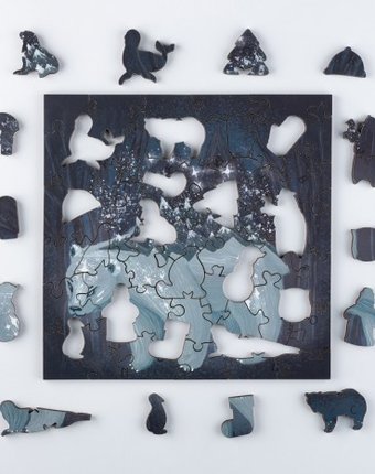 Миниатюра фотографии Деревянная игрушка mr.puzz набор пазлов полярный медведь