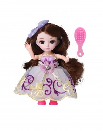 Funky Toys Кукла шарнирная Малышка Лили брюнетка с расческой 16 см