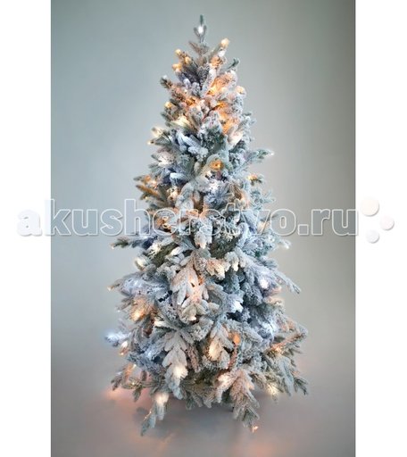 Crystal Trees Искусственная Ель Неаполь заснеженная с вплетенной гирляндой 150 см