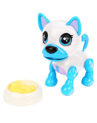 Миниатюра фотографии Интерактивная собака наша игрушка любимец 10 см цвет: белый/голубой