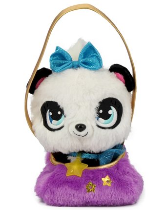 Мягкая игрушка Shimmer Stars Панда с сумочкой 20 см цвет: белый/черный