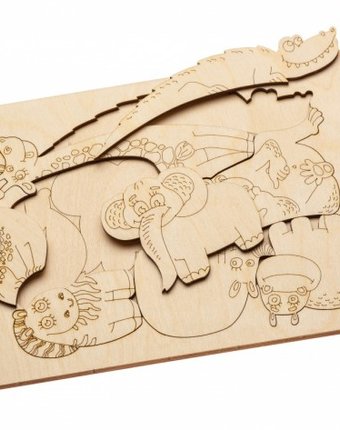 Миниатюра фотографии Деревянная игрушка bradex развивающий пазл-раскраска жители африки