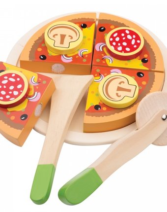 Миниатюра фотографии Деревянная игрушка new cassic toys пицца салями