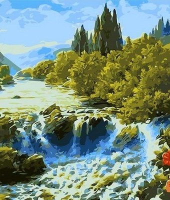 Paintboy Картина по номерам Водопад в долине