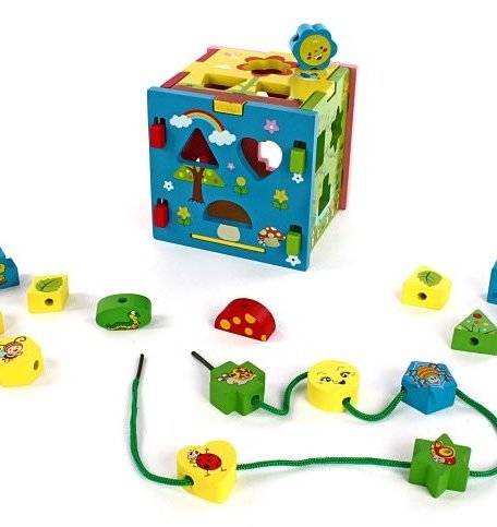 Деревянная игрушка Mapacha Кубик Радужный 3 в 1