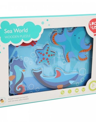 Деревянная игрушка Lucy & Leo Рамка-вкладыш Морской мир
