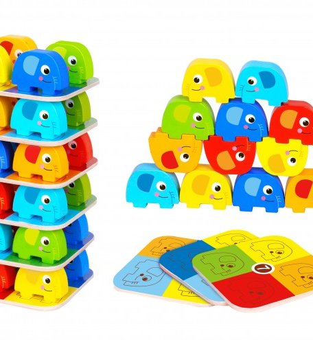 Деревянная игрушка Tooky Toy Игра Слоники
