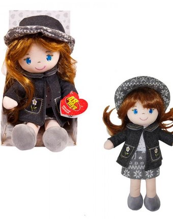 Миниатюра фотографии Abtoys кукла в серой шляпке и фетровом костюме 36 см