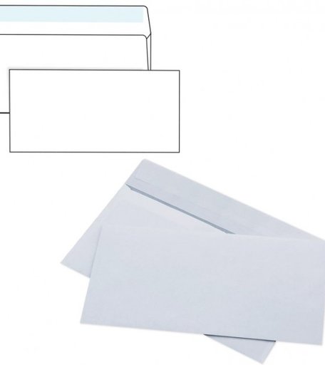 Курт Конверты E65 STRIP 80 г/м2 110х220 мм 1000 шт.